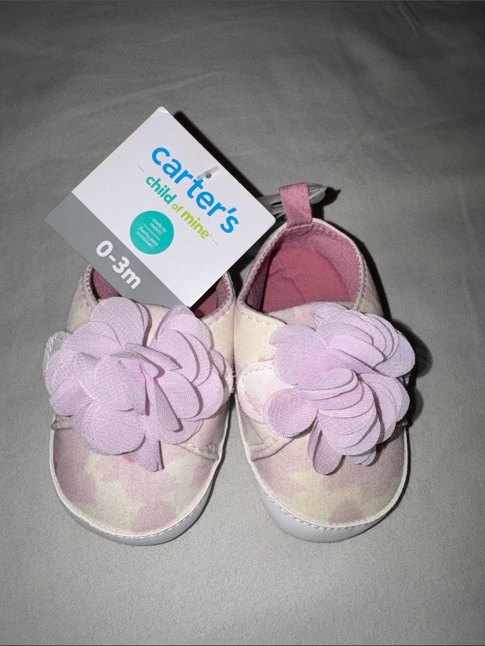 Carter's Floral Baby Soft Sole Shoes with Layered Flower